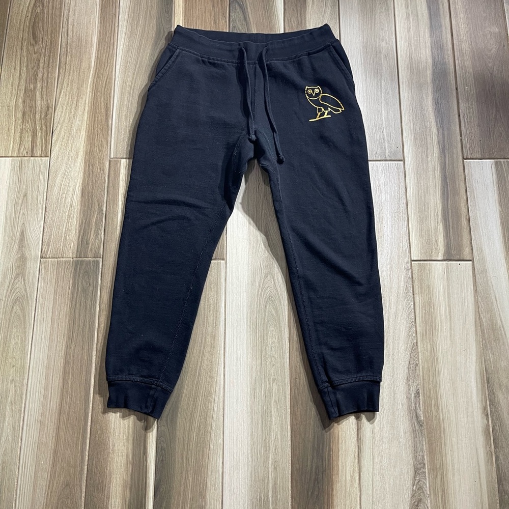 OVO Black Joggers with Gold Owl Logo